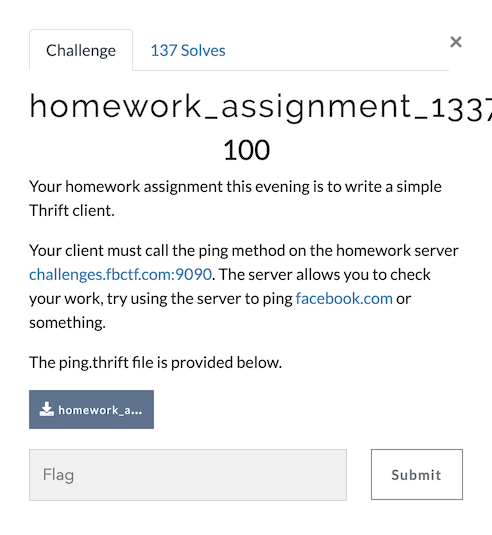 homework_assignment_1337 Challenge Description
